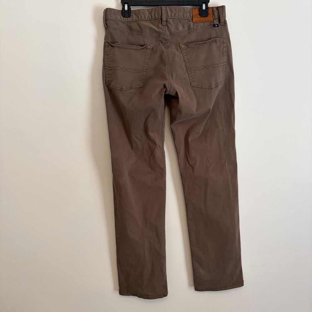 Lucky Brand 221 Straight Pants Classic Fit Mens 33 X  32 Brown Straight Stretch
